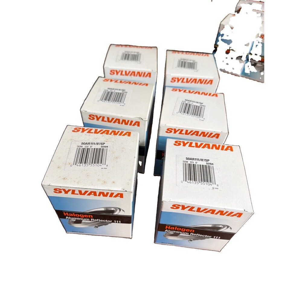 6 X Sylvania 50AR111/8°/SP Halogen AR111 50W 12V G53 Spot Bulb 55104 NOS